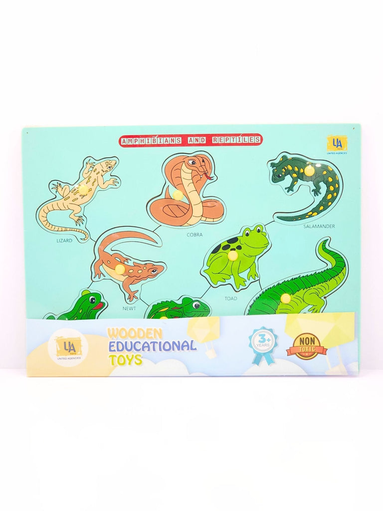 AMPHIBIANS REPTILES PUZZLE -WOODEN TOYS- UATOYS