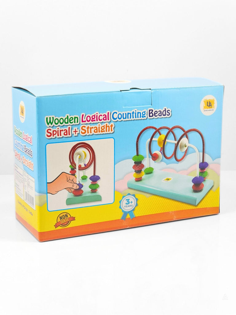 COUNTING BEADS SPIRAL AND STRAIGHT -WOODEN TOYS- UATOYS