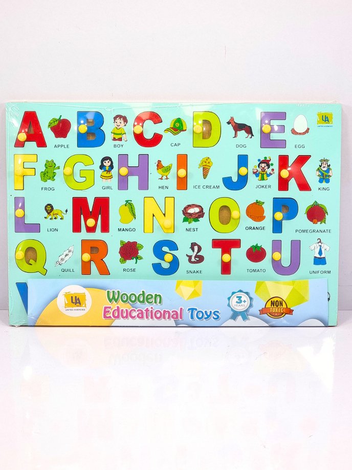 ALPHABET WITH PICTURE PUZZLE -WOODEN TOYS- UATOYS