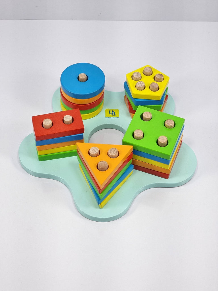 BUTTON HOLE SHAPE SORTER WOODEN -WOODEN TOYS- UATOYS