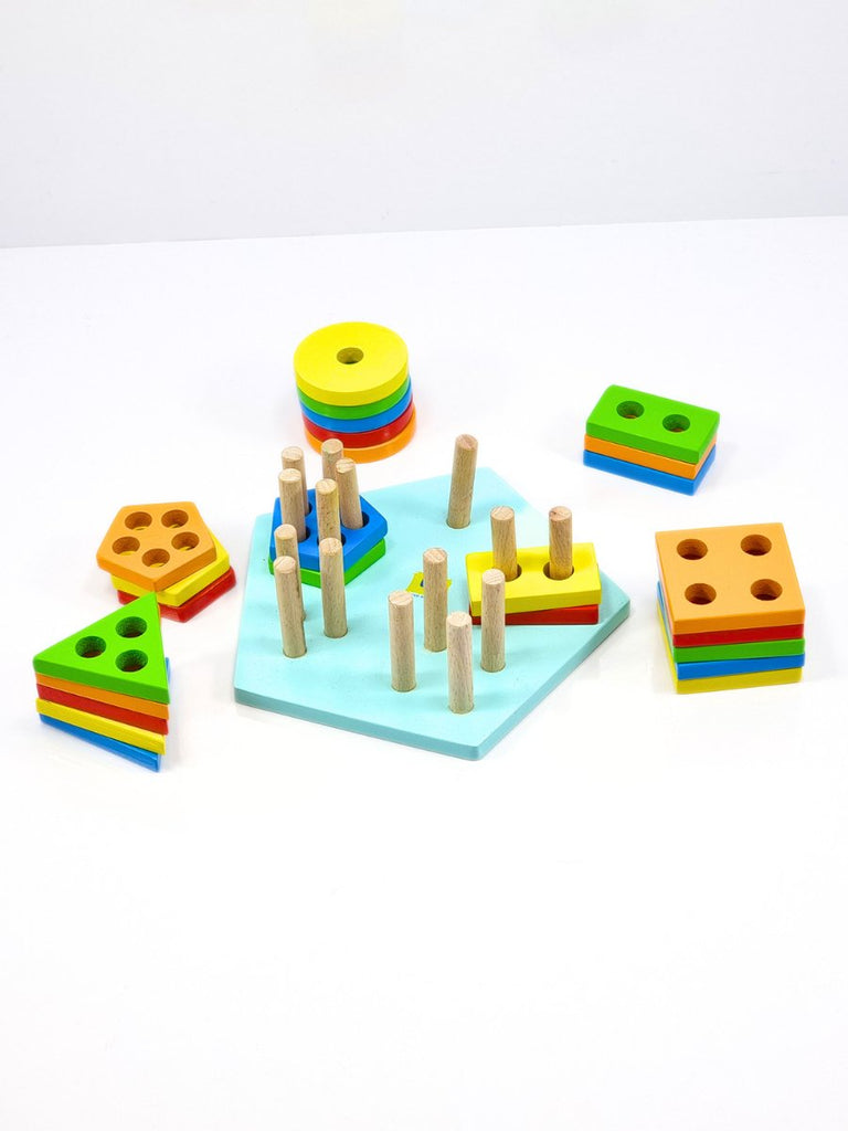 PENTAGON SHAPE SORTER -WOODEN TOYS- UATOYS