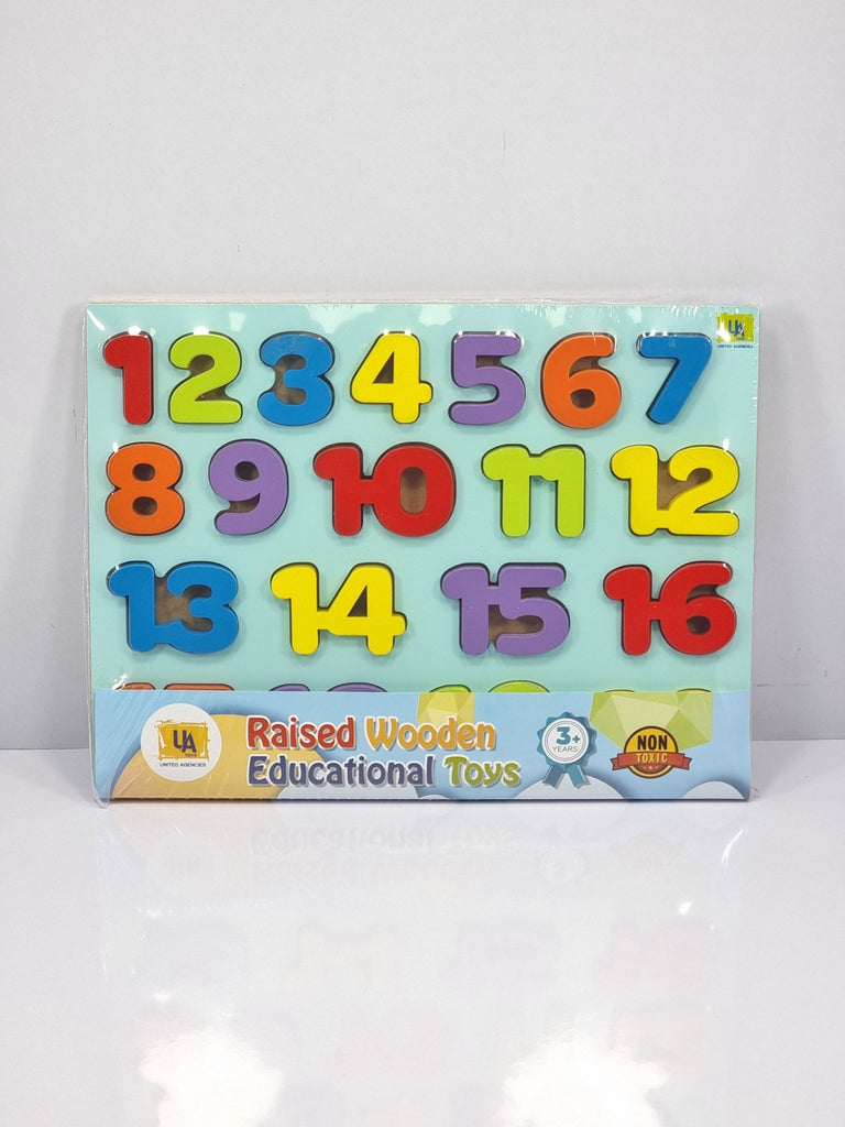 RAISED NUMBER PUZZLE 1TO 20 -WOODEN TOYS- UATOYS