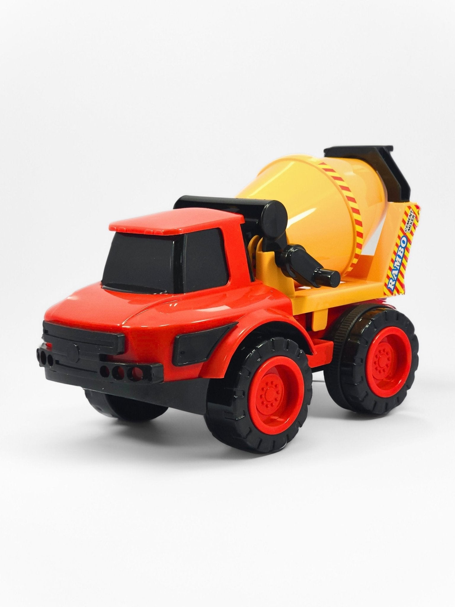 Friction-Powered RAMBO CEMENT MIXER Toy with Realistic Rotating