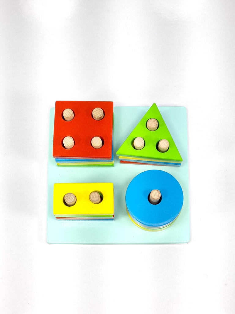 Shape and Colour Stacking -WOODEN TOYS- UATOYS