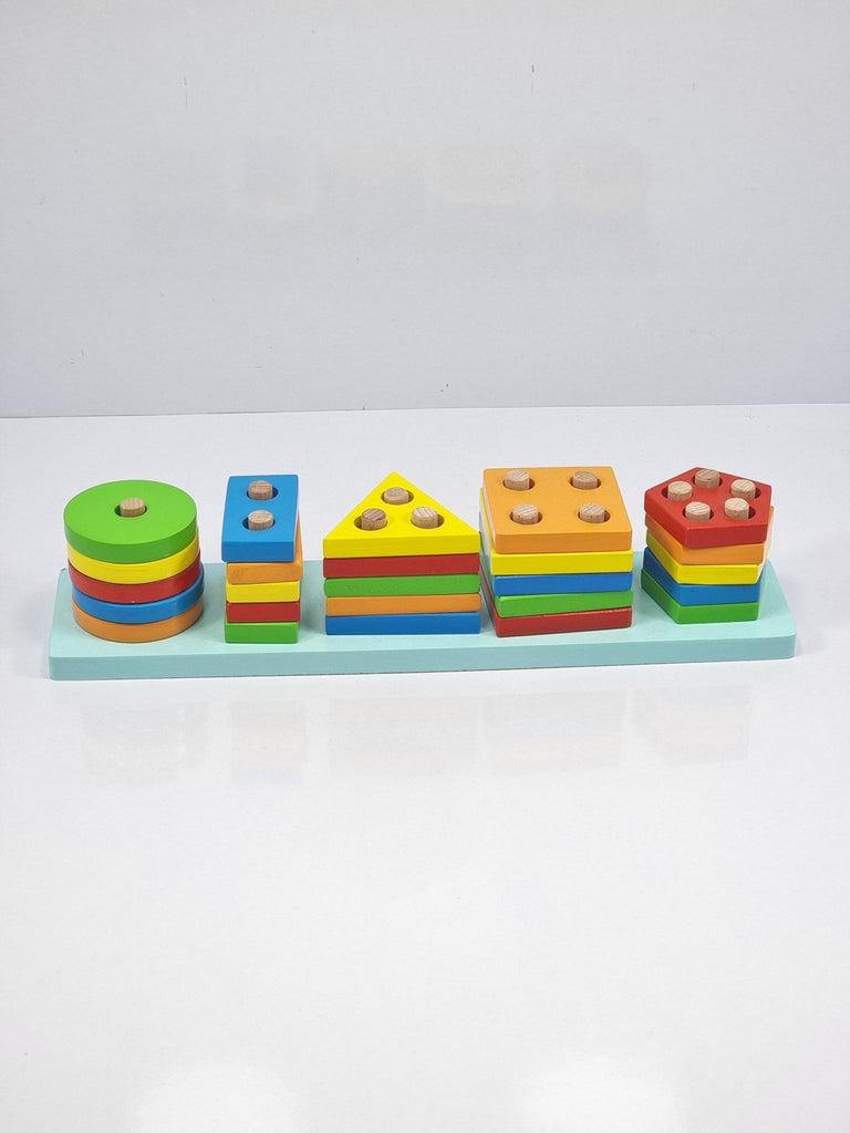 SHAPE SORTER 5 SHAPES -WOODEN TOYS- UATOYS