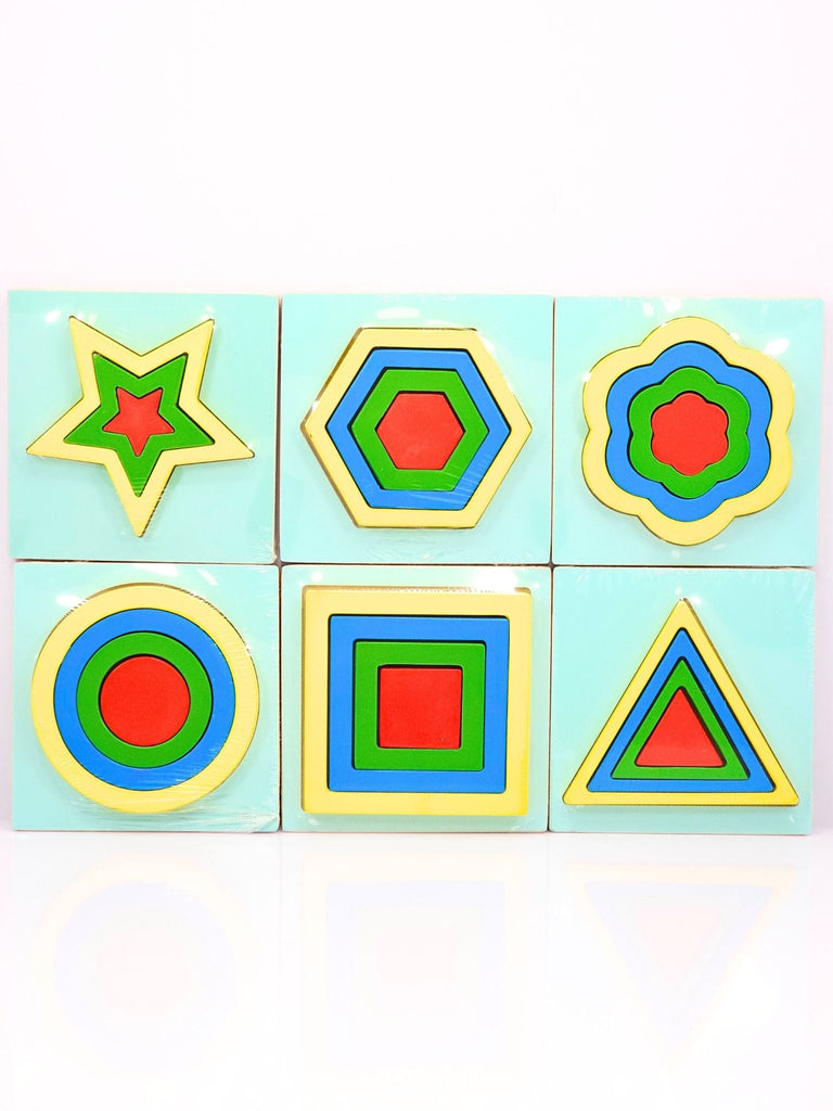 SHAPES PUZZLE (SET OF 6) -WOODEN TOYS- UATOYS