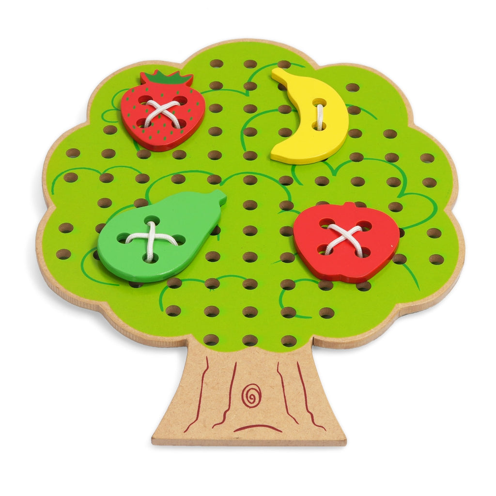 TREE WITH FRUITS LACING ACTIVITY -WOODEN TOYS- UATOYS