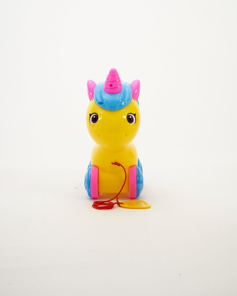 girls pull along unicorn toy