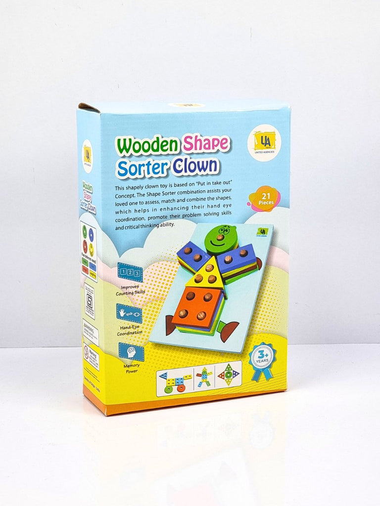 WOODEN SHAPE SORTER CLOWN -WOODEN TOYS- UATOYS